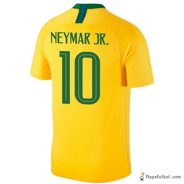 Camiseta Brasil Replica Primera Ropa Neymar JR. 2018 Amarillo